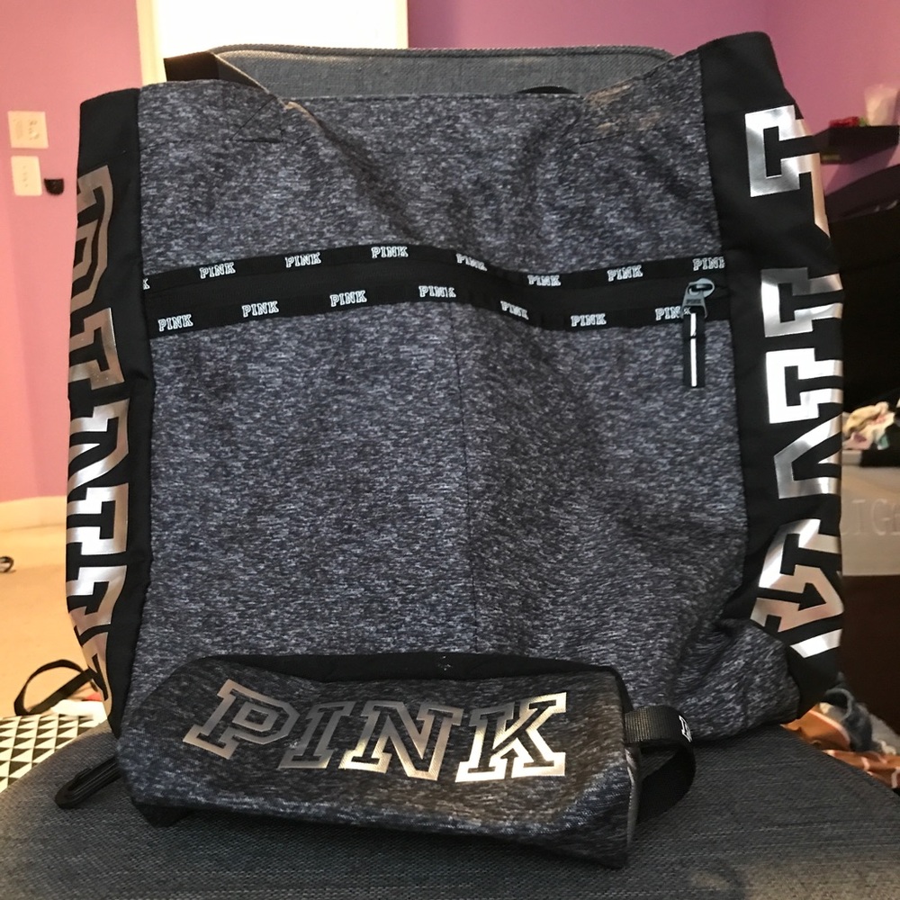 VS Pink Large Tote w/ Makeup Bag